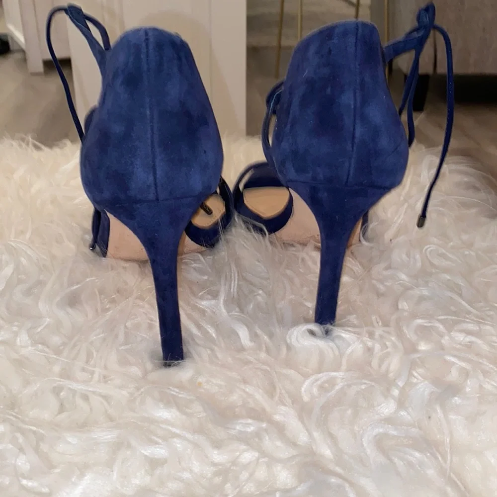 Antonio Melani blue suede lace up sandals - Picture 4 of 5